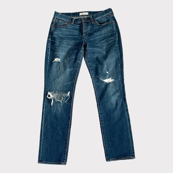 Madewell Womens The Slim Boyjean 26 Brinville Wash: Rip and Repair Edition Basic - Picture 1 of 11